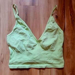 NWT Free People Intimately Seamless Longline Low Back Bralette in Lime (Sz XS/S)